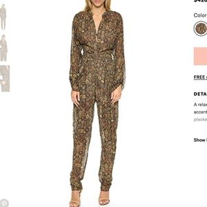 NWT Ronny Kobo %100 Silk Sheer Shonoli Jumpsuit